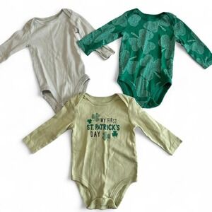 3-6M Carter's St.‎ Patrick's Day Long Sleeve Baby – 3 Pack